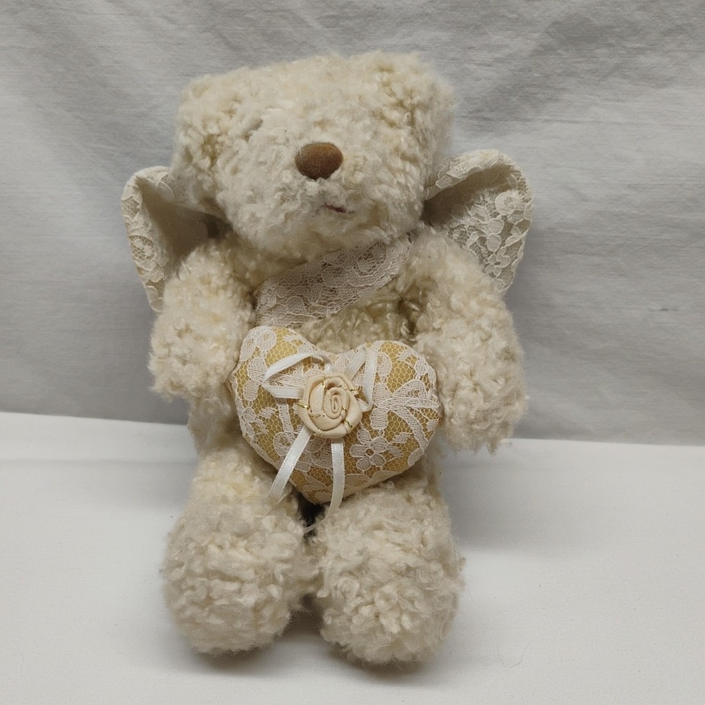 Russ Berrie Bears From The Past Harmony Plush Teddy Bear 10" Lace Heart Vintage